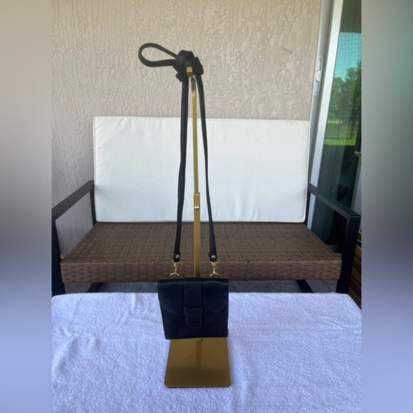 JACLYN SMITH WOMEN SHOULDER CROSSBODY HANDBAG GENUINE LEATHER SMALL BLACK - Picture 13 of 15